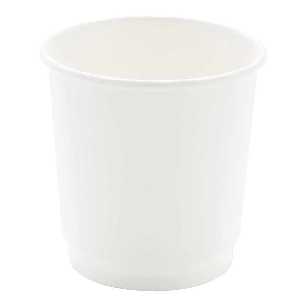 Restpresso 4 oz White Paper Coffee Cup - Double Wall - 2 1/2" x 2 1/2" x 2 1/4" - 25 count box