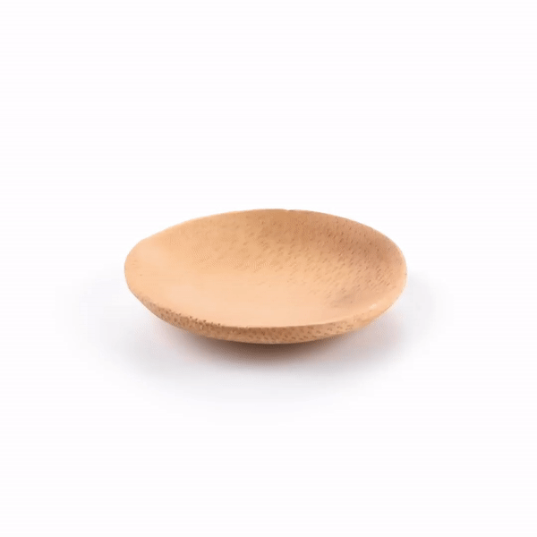 Bambuddha Round Natural Bamboo Dish - 2 1/2" x 2 1/2" x 1/2" - 100 count box