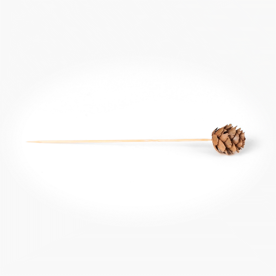 Pixy Natural Bamboo Mini Pine Cone Skewer - 6" x 3/4" x 3/4" - 500 count box