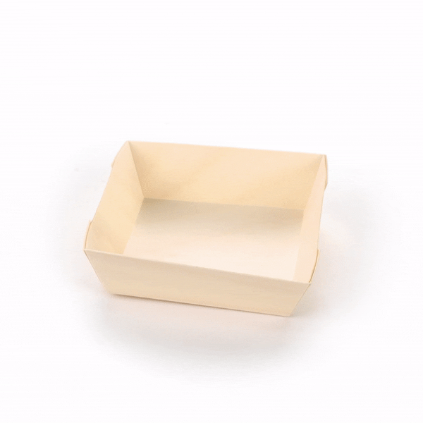 Taipei 14 oz Square Poplar Flare Container - 4 3/4" x 4 3/4" x 1 1/2" - 100 count box