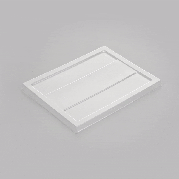 Taipei Clear Plastic Lid - Fits Rectangle Poplar Short Straight Container - 100 count box