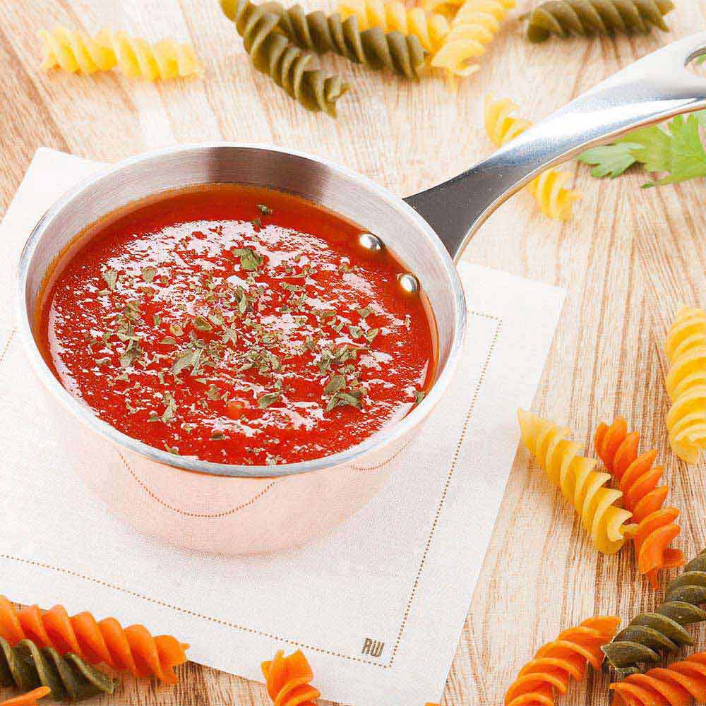Met Lux Round Copper and Stainless Steel Mini Sauce Pan - 7" x 3 1/2" x 2" - 1 count box