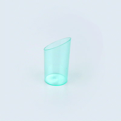 Mini Serve 3 oz Round Seagreen Plastic Incline Shot Glass - 2" x 2" x 3 1/4" - 100 count box