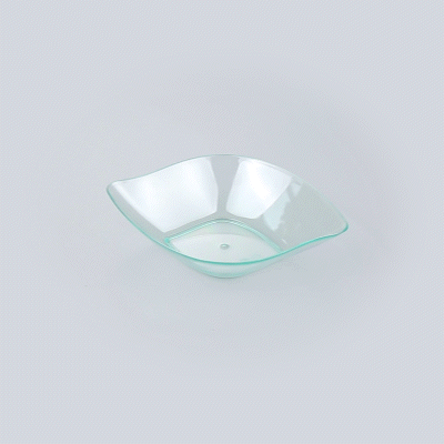 Mini Serve Seagreen Plastic Comma Plate - 3 1/2" x 4 1/2" x 1" - 100 count box