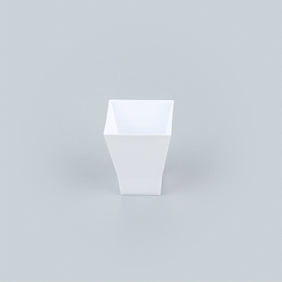 Mini Serve 2 oz Square White Plastic Bonito Cup - 1 3/4" x 1 3/4" x 2 1/4" - 100 count box