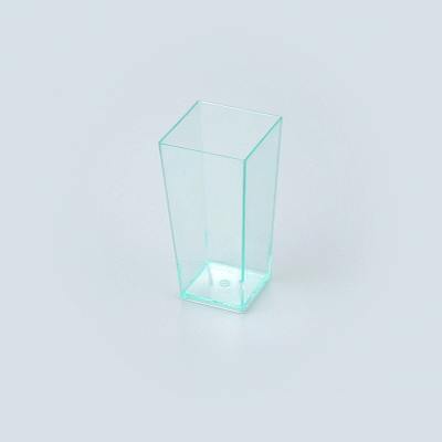 Mini Serve 4 oz Square Seagreen Plastic Tall Geometric Cup - 1 1/2" x 1 1/2" x 3 1/4" - 100 count box