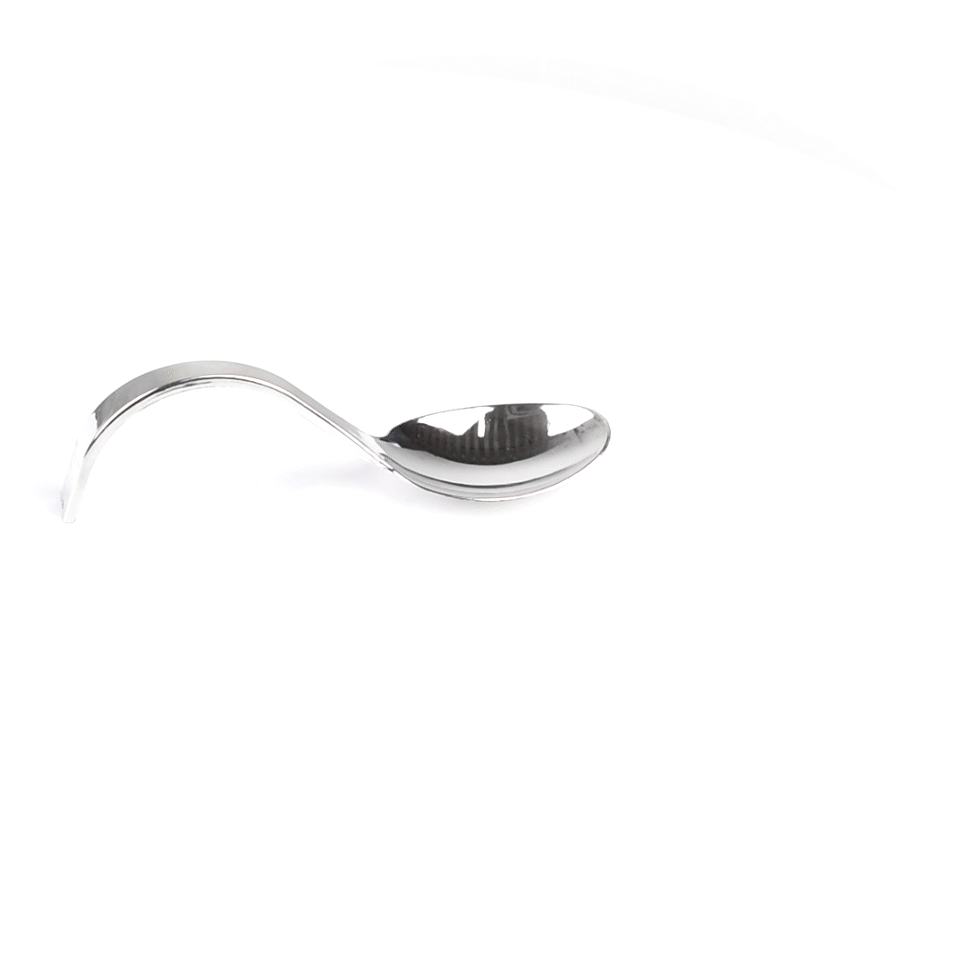 Mini Serve Silver Plastic Curly Tasting Spoon - 4" x 1" x 1 1/2" - 100 count box