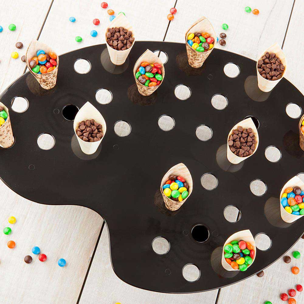 Cone Tek Black Plastic Palette Cone Holder - For Mini Cones, 35 slots - 16" x 13" x 3" - 4 count box