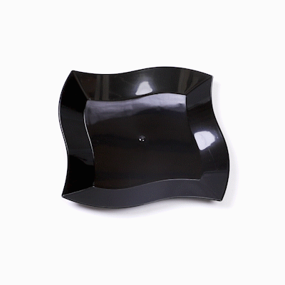 Maxi Serve Square Black Plastic Large Aqua Plate - 9" x 9" x 1/2" - 100 count box