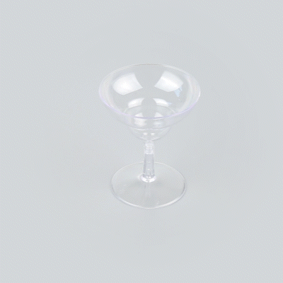Bev Tek 2 oz Round Clear Plastic Mini Margarita Glass - 2 3/4" x 2 3/4" x 3 1/4" - 100 count box