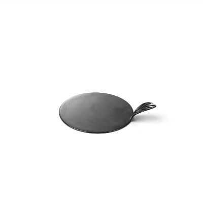 Pastry Tek Round Black Plastic Pastry Pallet - 3" x 3" x 1" - 100 count box