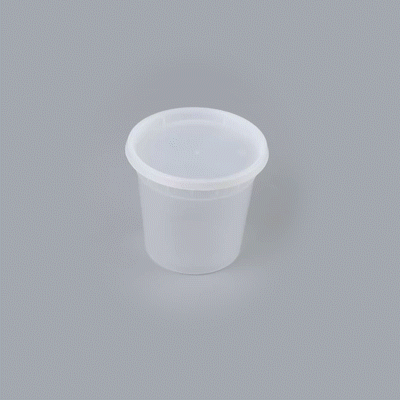 Asporto 24 oz Round Clear Plastic Soup Container - with Lid, Microwavable - 4 1/2" x 4 1/2" x 4 1/4" - 100 count box
