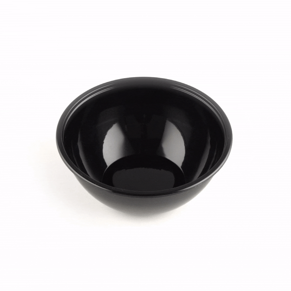 Mini Serve 7 oz Round Black Plastic Salad Bowl - 5" x 5" x 1 3/4" - 200 count box