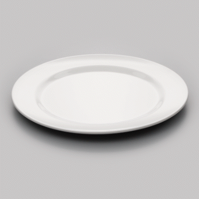 Voga Round White Melamine Extra Large Plate - Classic, Rimmed - 12" x 12" x 3/4" - 10 count box