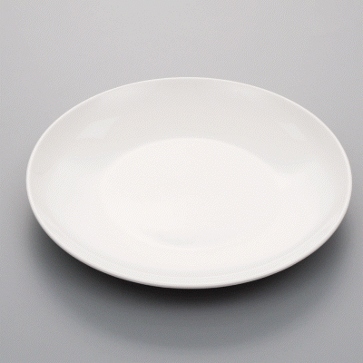 Voga Round White Melamine Large Plate - Classic, Rimless - 10" x 10" x 1" - 10 count box