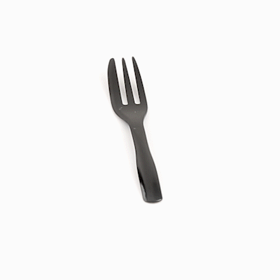 Coppetta Black Plastic Cake Fork with Knife Edge - 4" x 3/4" - 500 count box