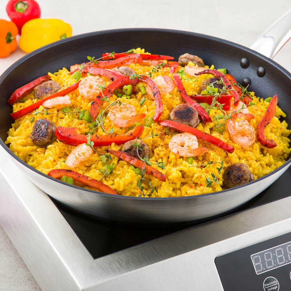Met Lux Round Stainless Steel 12" Fry Pan - Non-Stick, Induction Ready - 1 count box