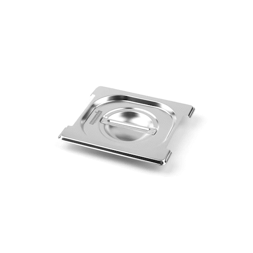Met Lux Rectangle Stainless Steel Lid - Fits 1/6 Size Steam Table Pan - 1 count box