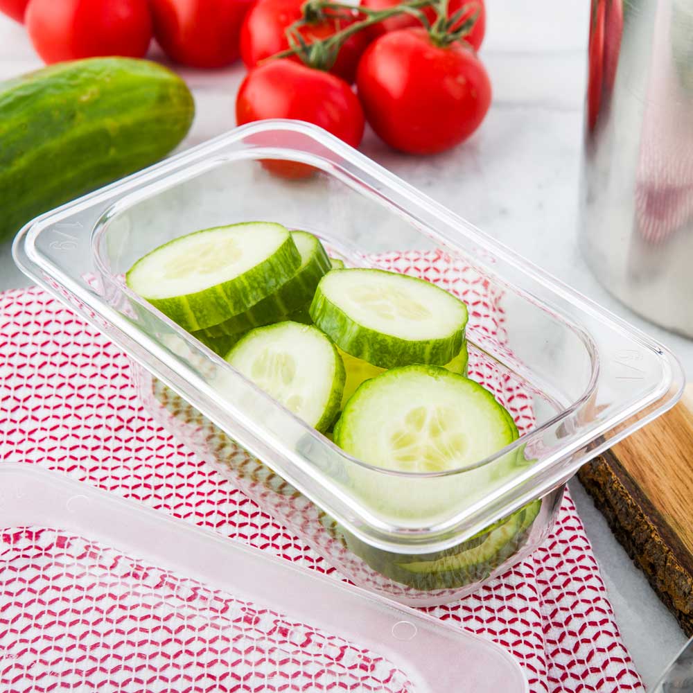 Met Lux Rectangle Clear Plastic 1/9 Size Cold Food Storage Container - 2.5" Depth - 1 count box