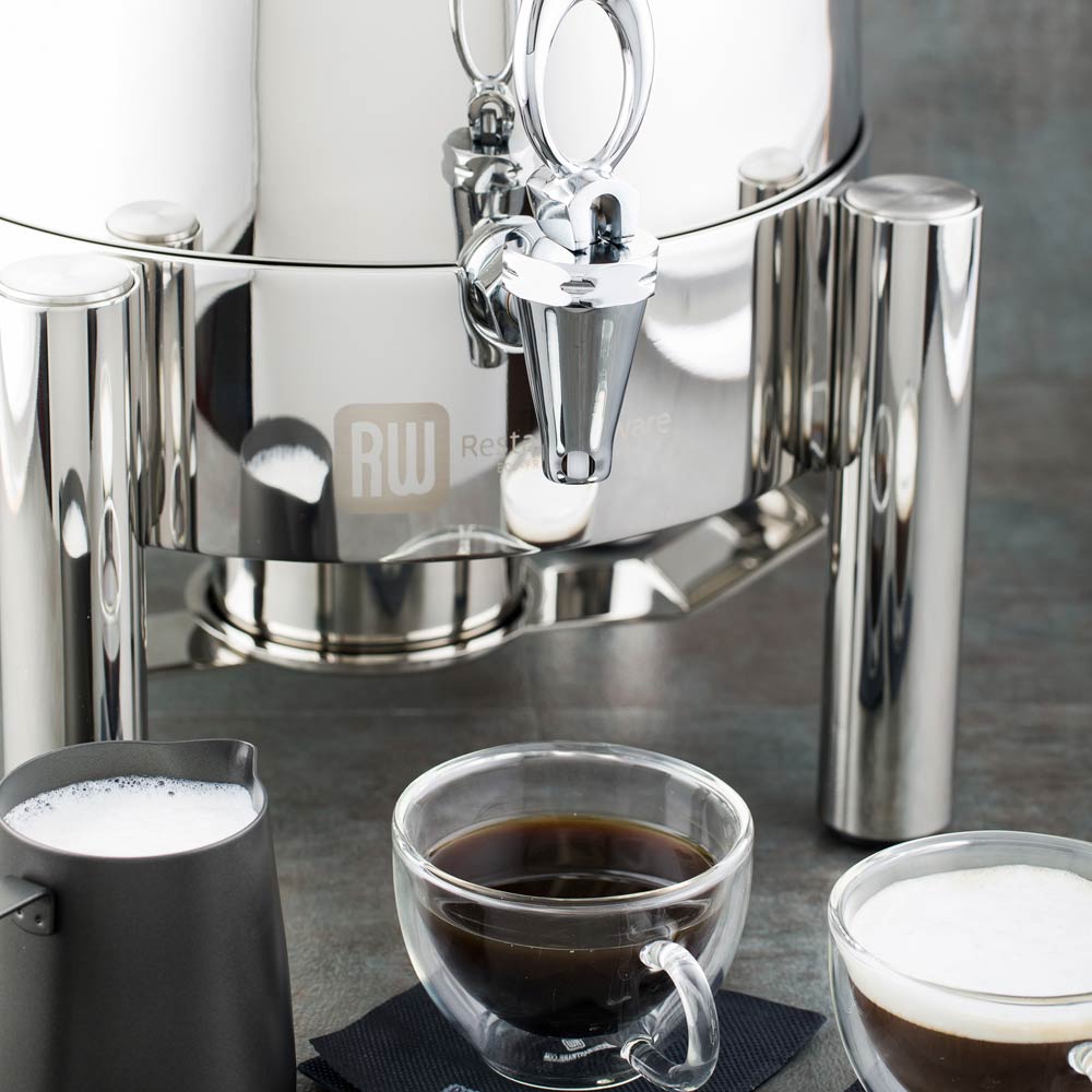 Met Lux 12L Round Stainless Steel Coffee Urn - 14" x 14" x 18" - 1 count box