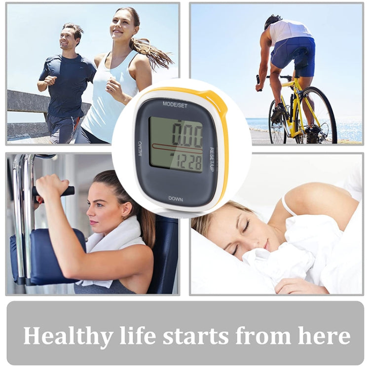 3D All Dimensional Multifunction Digital Electronic Pedometer Step Counter, 3D Yellow