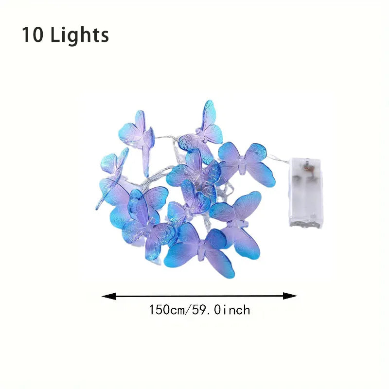 Indoor Butterfly String Lights Battery Powered Fairy Lights for Christmas Room Bedroom Party Garden Wedding Halloween Decoration