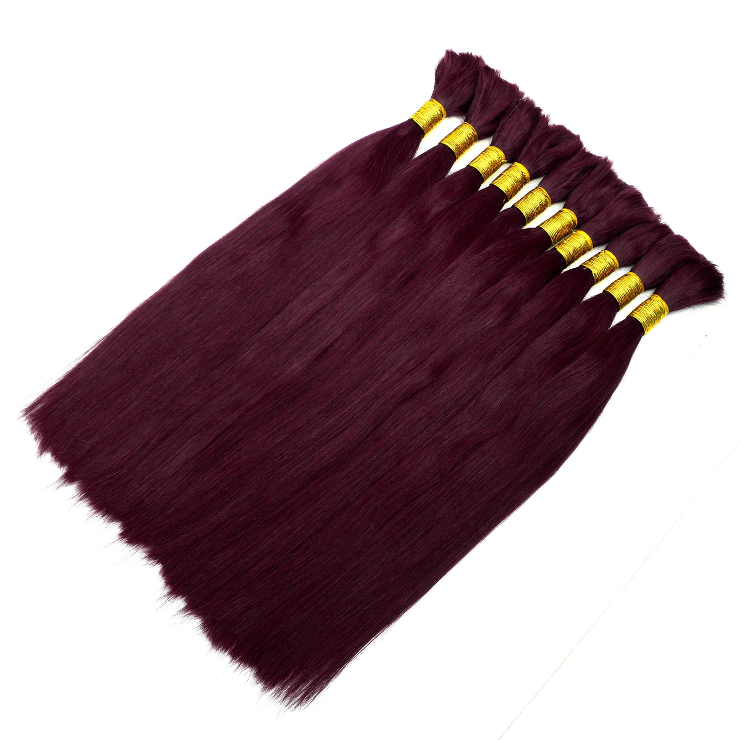 Lovevol 100G Straight Bundles 99J Burgundy Straight Human Hair Bulk For Braiding No Weft Color 100% Human Hair Extensions 16-26