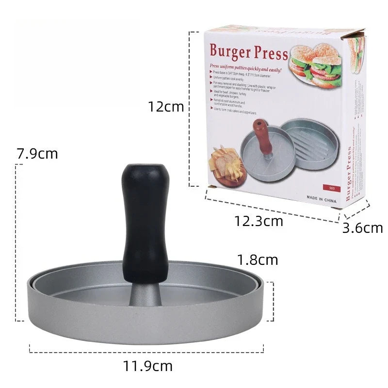 1PC Non-Stick Burger Press Patty Maker Metal Hamburger Mold for Beef Cheese Veggie Burger Making Suitable for BBQ Grill Cooking