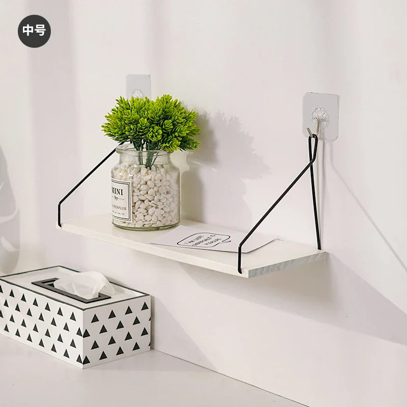 Nordic Wooden Wall Hanging Shelves Living Room Decor Display Stand Home Wall Decoration Bedroom Storage Shelf
