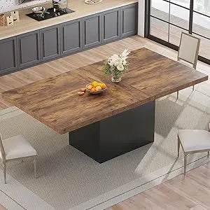 White Marble Dining Table with Heavy-Duty Pedestal, Suitable for Kitchen or Living Room