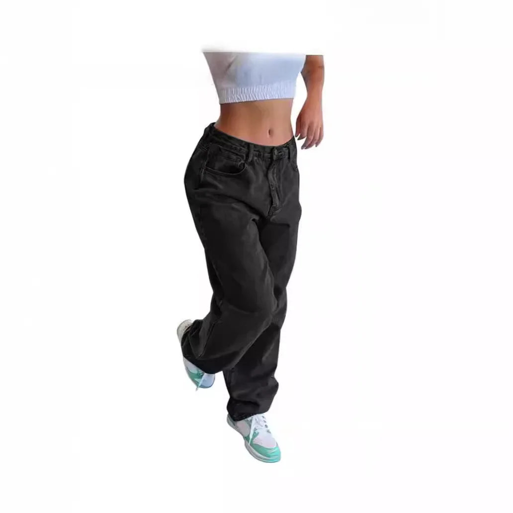 Fashionable Loose-fit Wide-leg Denim Trousers For Women Direct Sales From European American Foreign Trade Companies