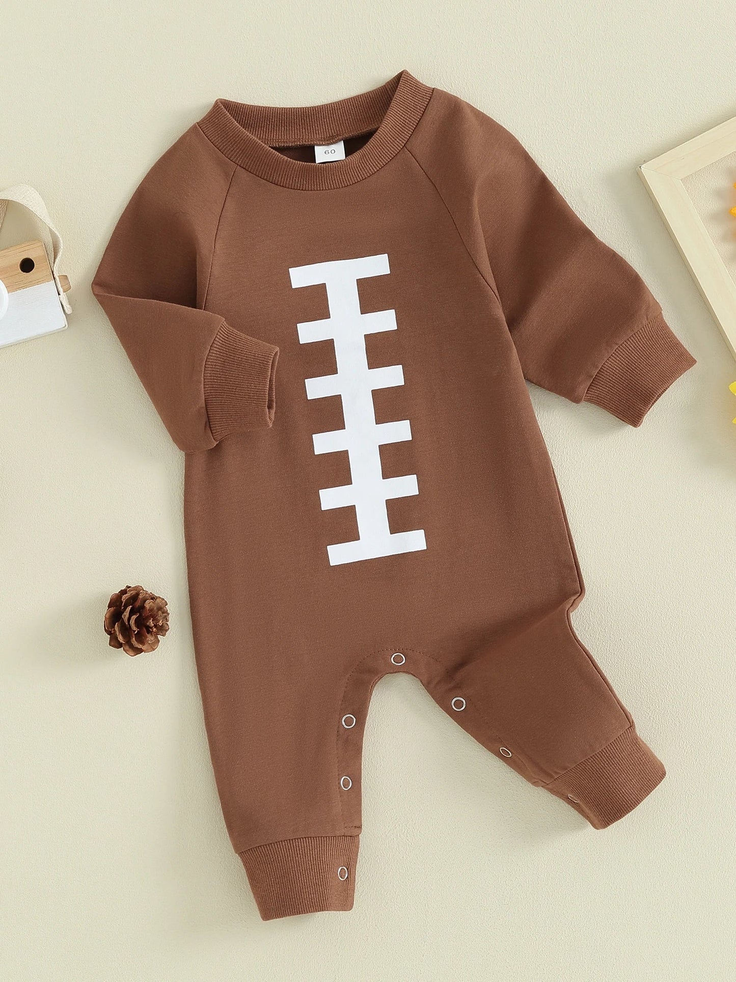 Baby Boy Football Clothes Infant Game Day Oversized Outfit Newborn Long Sleeve Jumpsuit Fall Sweatshirt Romper