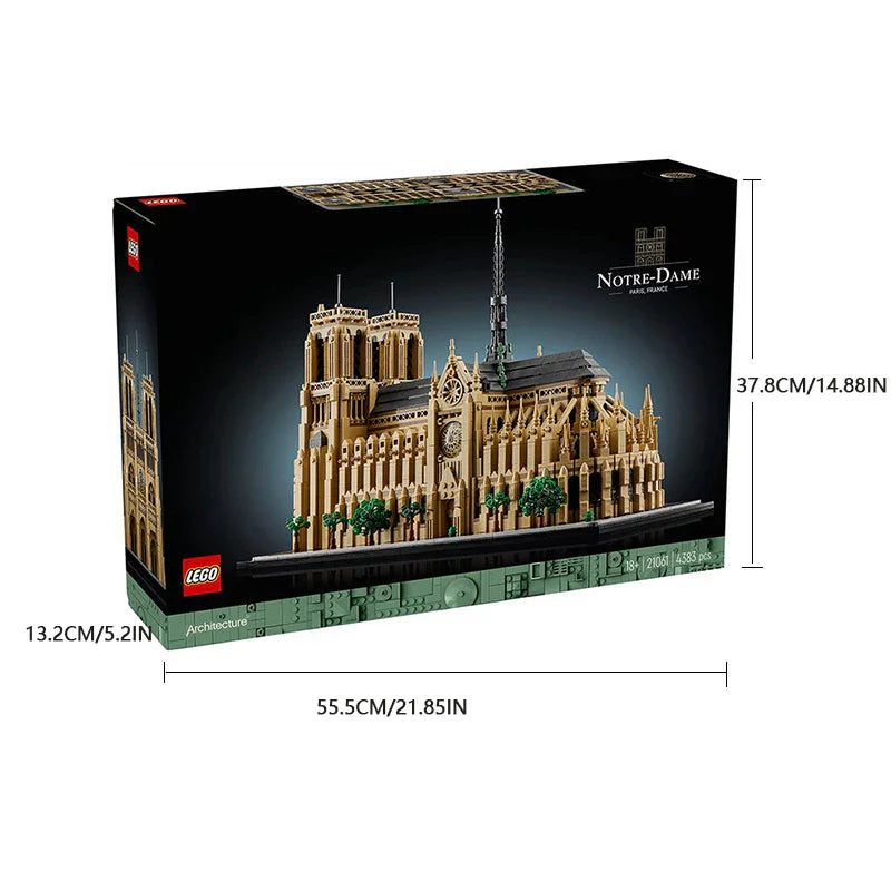 21061 LEGO Architecture Notre-Dame de Paris Replica, Architectural Model Kit, Collectible Building Set for Adults