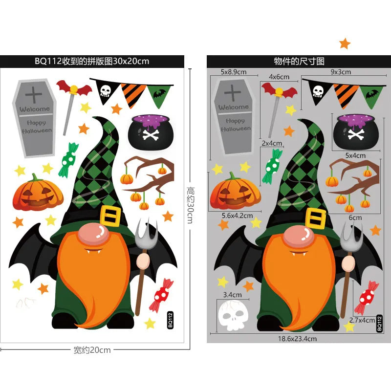 Halloween Decorations Window Clings Halloween Window Stickers Bat Skull Skeleton Stickers Halloween Window Decor for Glass Wall