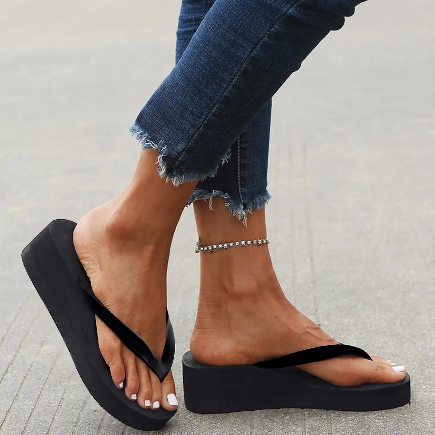 Women Sandals Flip Flops Women's Ladies Platform Wedges Bohemian Beach Shoes Slippers Sandals Flip Flops for Men Vegan