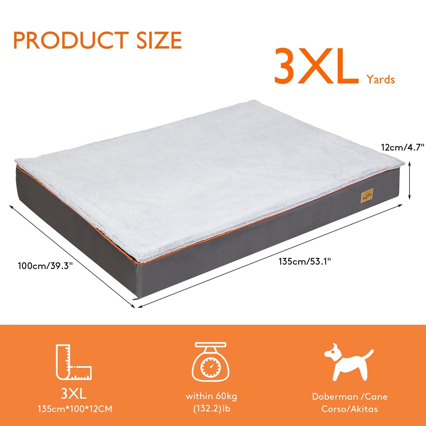 Dog Pet Bed Large Padded Orthopedic Dog Bed Foam Cushion Pets Pillow Bed with Washable Cover