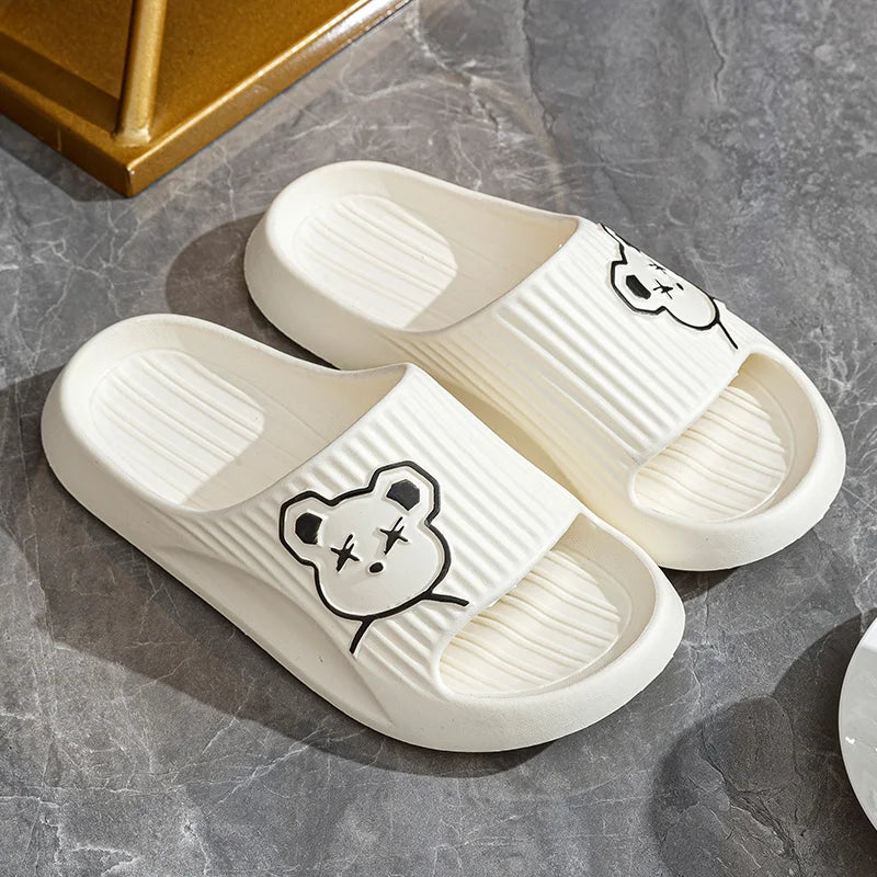 Summer Bathroom Household Slippers Flat Non-slip, Cartoon Flip-flops Beach Women's Sandals Indoor And Outdoor