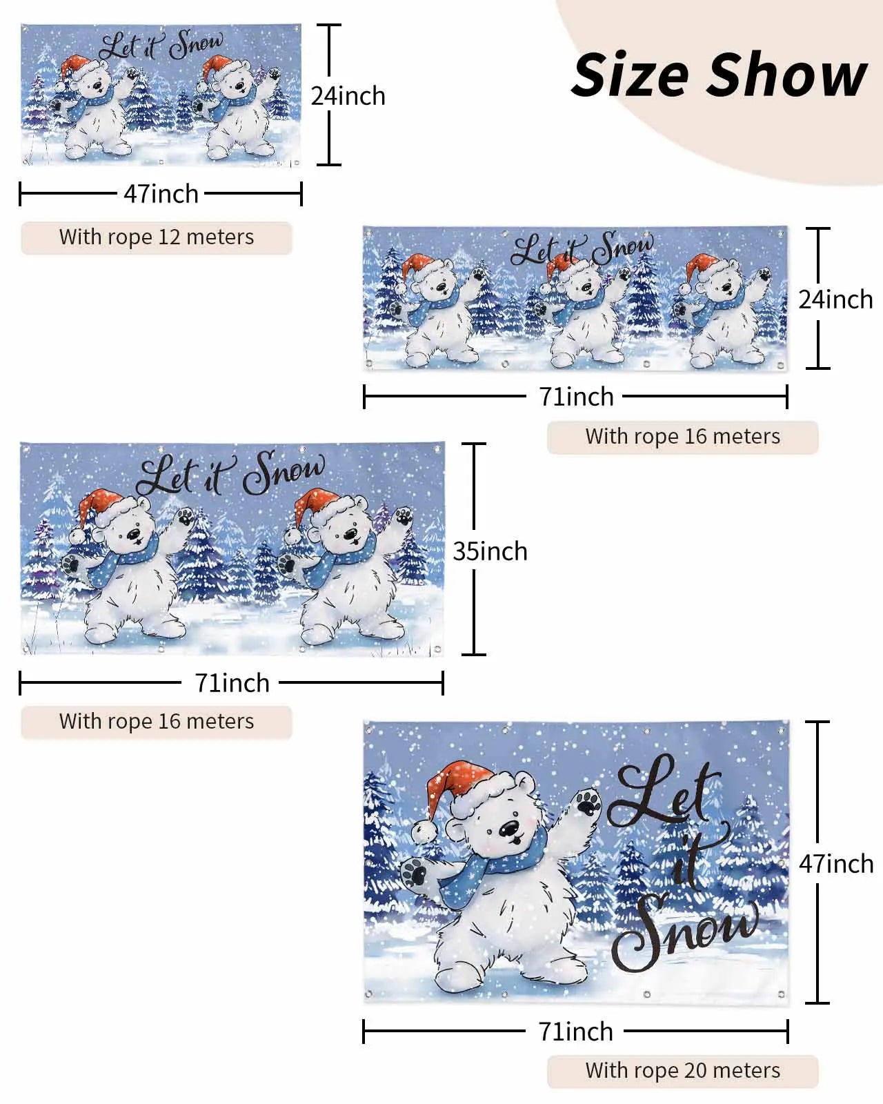 Christmas Snowflakes Decorate banners flags and commemorative days with 4 sizes to choose from customizable product patterns