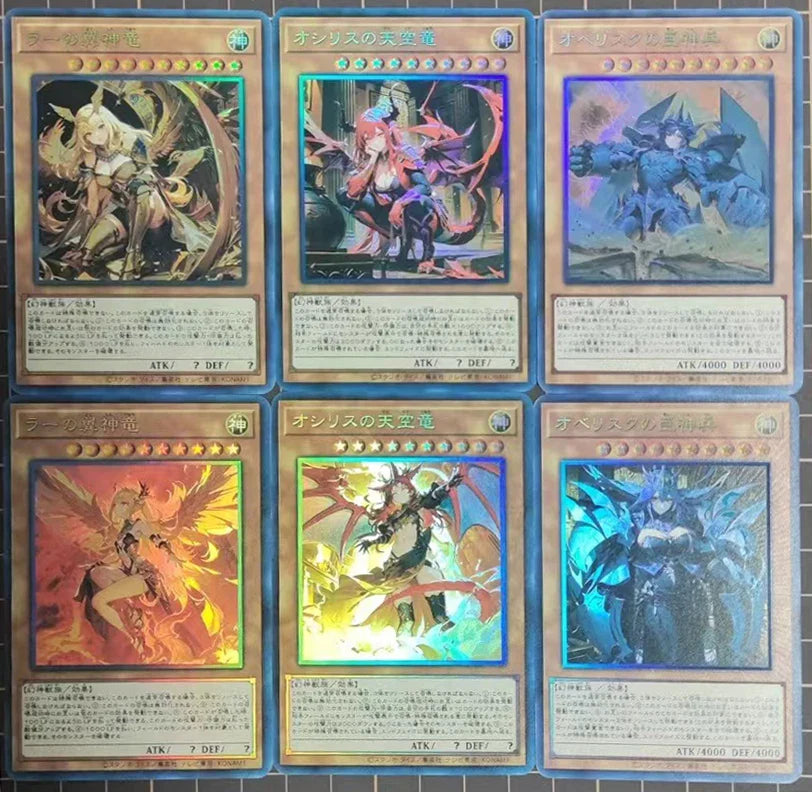 6PC/Set Anime Yu-Gi-Oh DIY ACG Card Of God Slifer the Sky Dragon Boys Game Toys Christmas Birthday Gift Collectible Cards