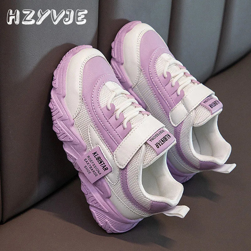 Spring and Autumn New Children's Sports Shoes Girls' Fashion Leisure Mesh Breathable Non-slip Running Shoes Student Sneakers