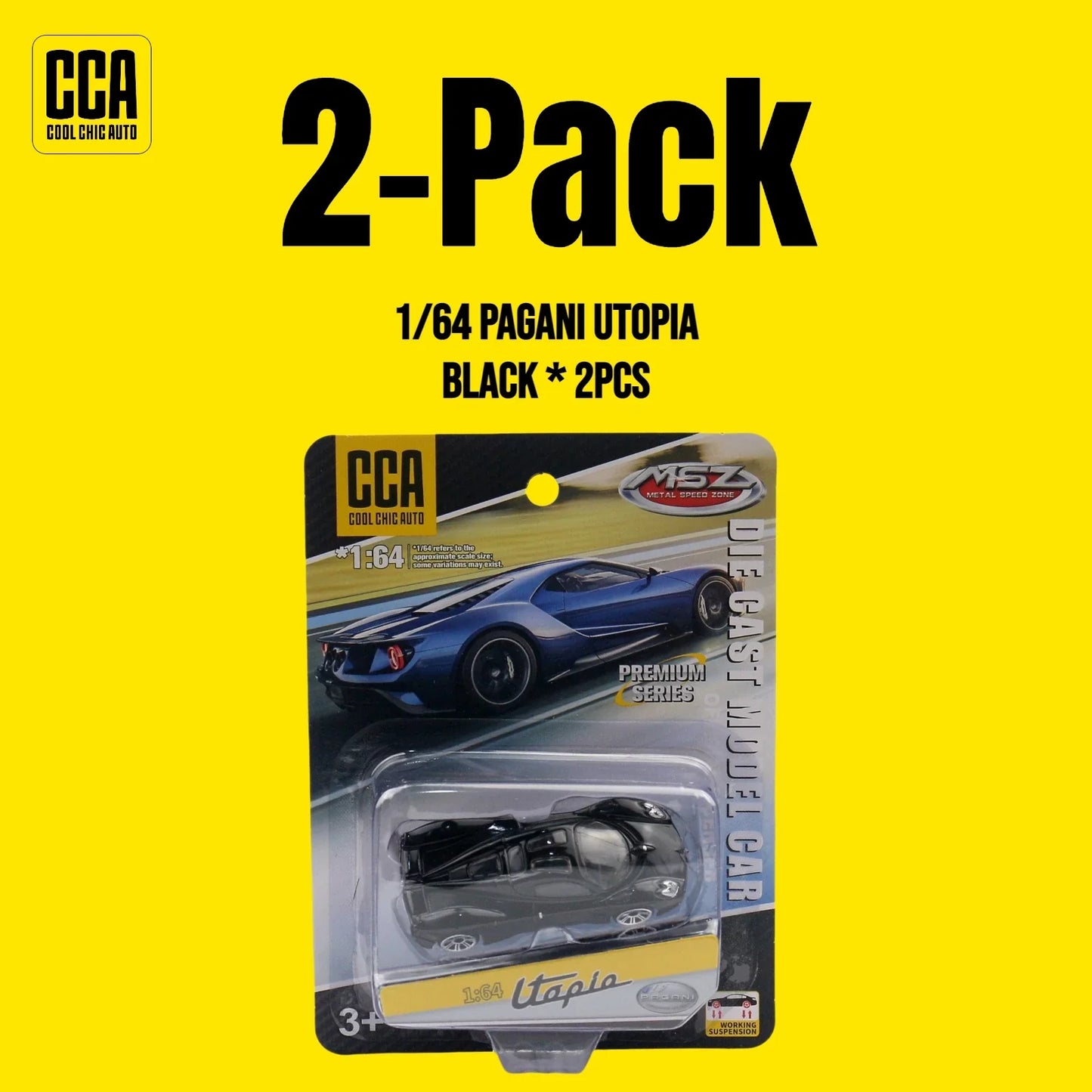 CCA 1/64 Series Pagani Utopia Toy Car Model Diecast Alloy Vehicle Miniature Free Wheels Collection Gift for Children Boys Kid