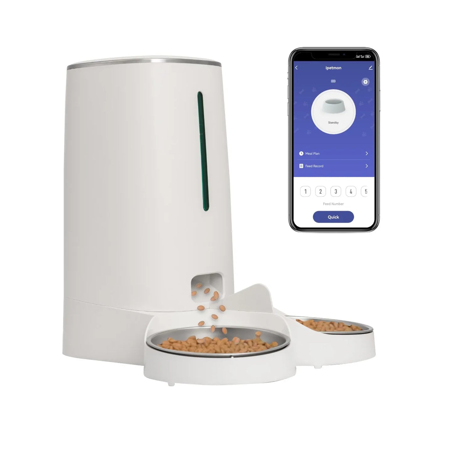 4L Automatic Pet Feeder for1/2Cats,WiFi Smart Feed Automatic Pet Feeder for Cats& Dogs,Timed Pet Food Dispenser with APP Control