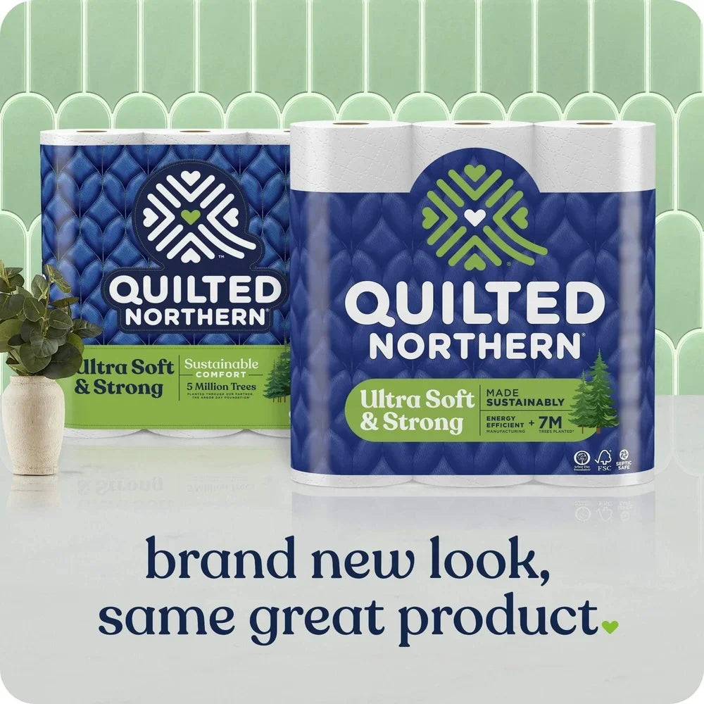 Ultra Soft Strong Toilet Paper 12 Mega Rolls 2 Ply 5X Strong Septic Safe Eco-Friendly.