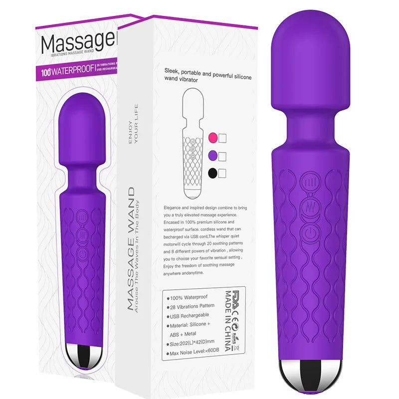 Portable Electric Massage Stick with 8 Adjustable 20 Modes, Suitable for The Back/Neck/Legs/Waist, Relieving Fatigue