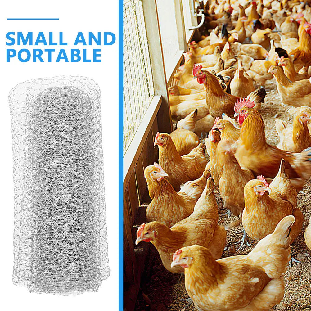 1 Roll Chicken Wire Fence Poultry Netting Garden Wire Mesh for Livestock Enclosure Outdoor DIY Projects Farm Animal Pen