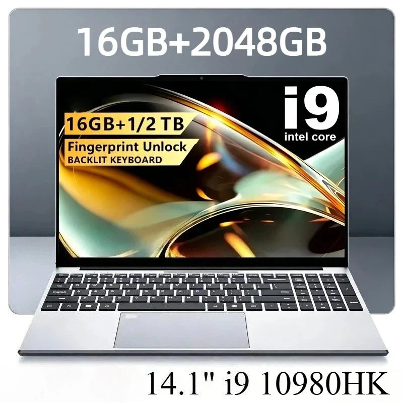 Intel Core i9 10980HK 14.1 Inch Pro Laptop 8C 16T 2.4 5.3GHz 16MB 45W 32GB 2TB M.2 SSD Gaming Notebook Office Pro Max HD
