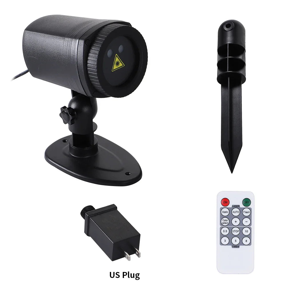 Christmas Outdoor Light Projector with Timer Function Remote Control Spotlight New Year Decoration US Plug
