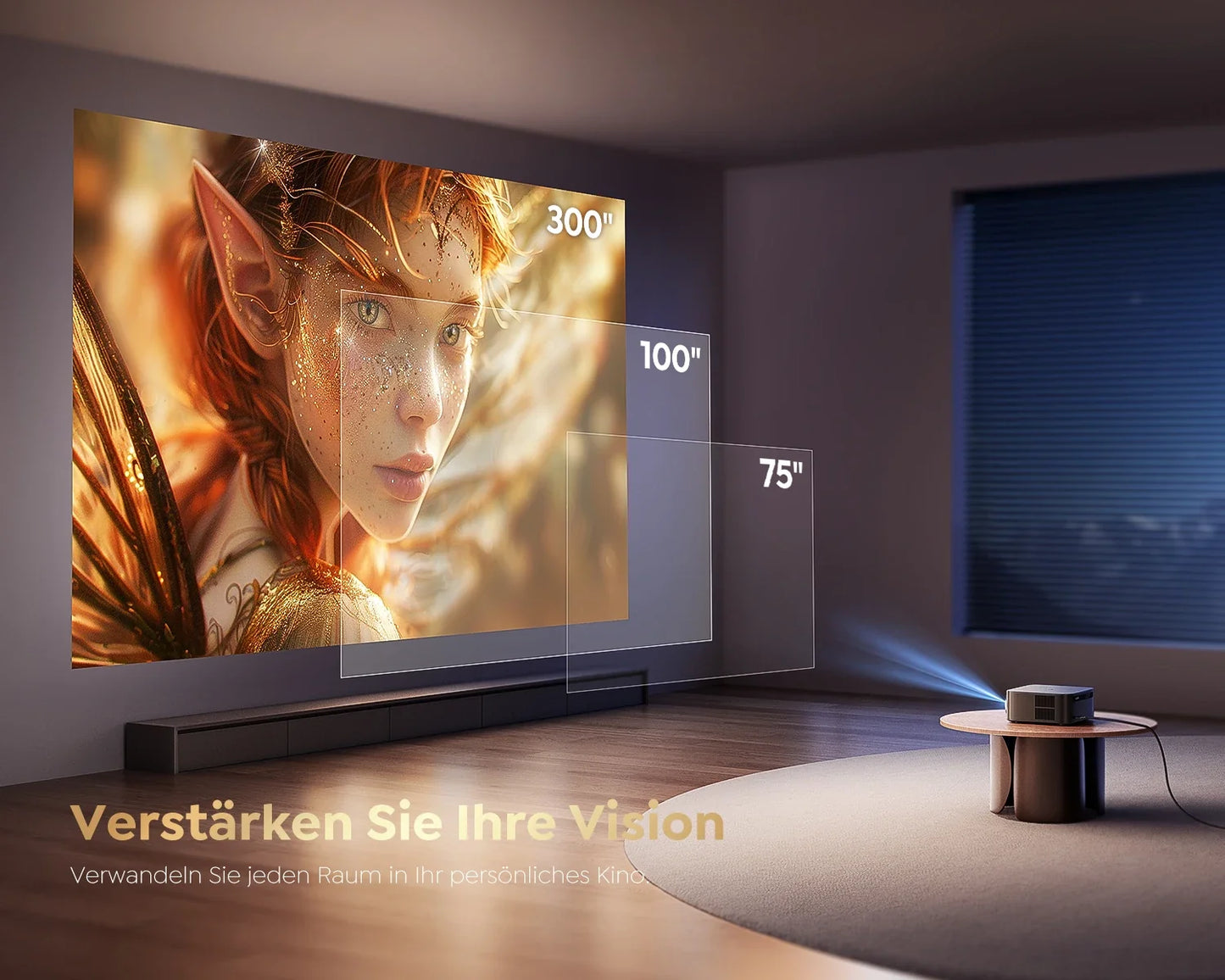 High Brightness 4k Android Projector 45000Lumens Auto Focus WIFI 6 BT5.2 Dolby Home Movie Theater Google TV Smart Projectors