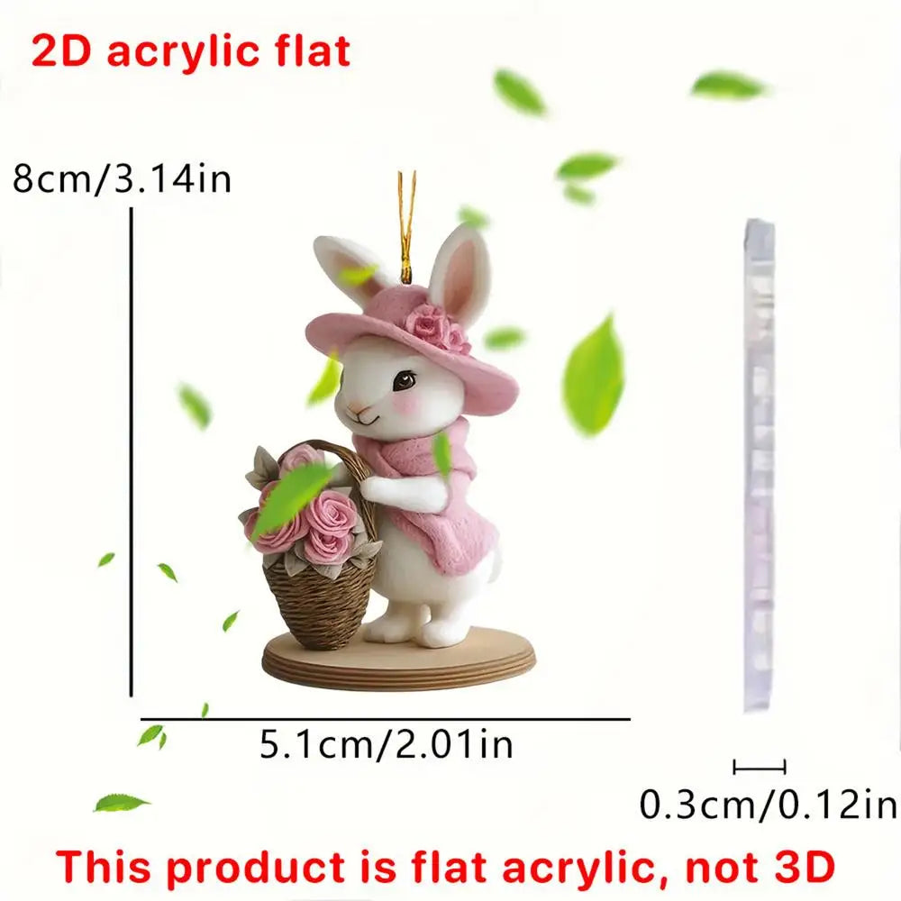 Easter Coffee Cup Ornaments Cartoon Bunny Egg House Coffee Mug Decorative 2D Acrylic Ornaments 2025 Spring Party Supplies