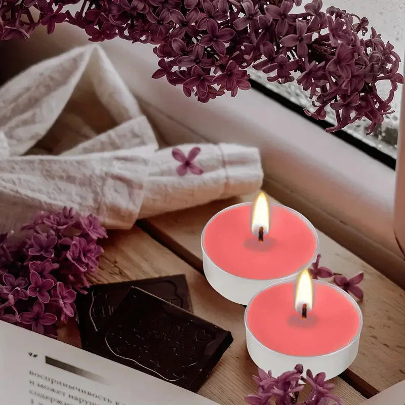 Air Fusion 100 Count Tea Lights Candles Tangerine, Honey Nectar, Scented Smoke-free Drip-free.